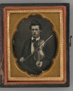 Untitled (Portrait of a Man Holding a Violin), 1858. Creator: Unknown.