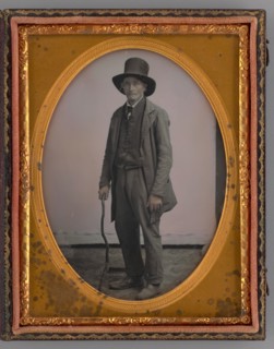 Untitled (Portrait of a Standing Man with Top Hat), 1855. Creator: Unknown.