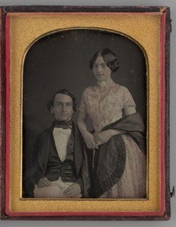 Untitled (Portrait of a Standing Woman and a Seated Man), 1847. Creator: Unknown.