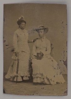 Untitled (Portrait of One Standing Woman and One Seated Woman), 1860s. Creator: Unknown.