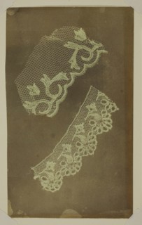 Two Scraps of Lace, c. 1838/42. Creator: William Henry Fox Talbot.