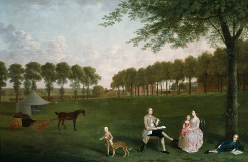 Sir John Shaw and his Family in the Park at Eltham Lodge, Kent, 1761. Creator: Arthur Devis.