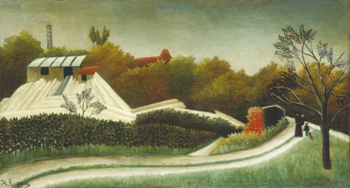 Sawmill, Outskirts of Paris, c. 1893/95. Creator: Henri Rousseau.