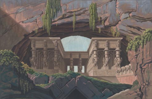 Temple among rocks, 1847-49. Creator: Karl Friedrich Thiele.
