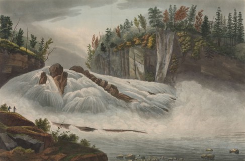 Hadley's Falls (No. 5 of The Hudson River Portfolio), 1821-22. Creators: John Rubens Smith, John Hill.