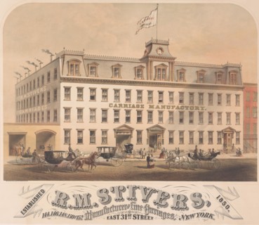 R. M. Stivers, Manufacturers of Fine Carriages, 146-152 East 31st Street, New York, 1872-73. Creator: Hatch & Co..