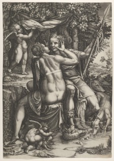 Venus and Adonis, ca. 1570. Creator: Giorgio Ghisi.