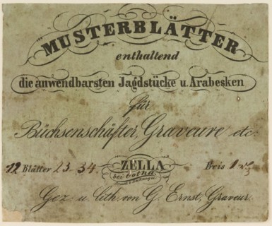 Title page from a book on firearms, ca. 1849-50. Creator: Gustave Ernst.