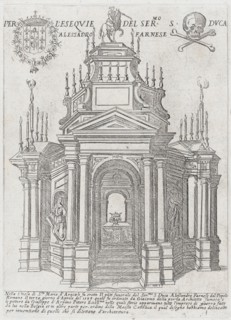 Catafalque for Duke Alessandro Farnese, 1593. Creators: Giovanni Maggi, Giuseppe Cesari.