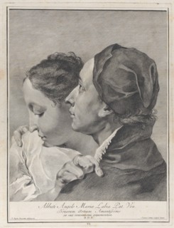 A young man embracing a girl, 1743. Creator: Giovanni Cattini.
