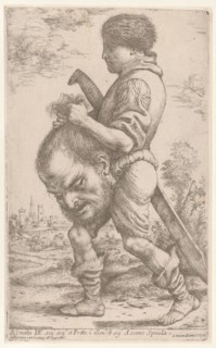 David carrying the head of Goliath, which he holds by the hair, 1620-30. Creator: Giuseppe Caletti.