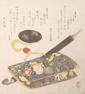 Tobacco Pouch and Pipe, 1813. Creator: Kubo Shunman.