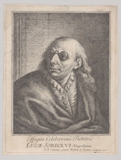 Portrait of Luca Giordano, wearing round spectacles and looking to the left, 1692-1727., 1692-1727. Creator: Giovanni Battista Catenaro.