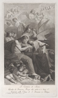 Christ giving the Sacred Host to the kneeling Saint Catherine of Siena..., 1750-1812. Creator: Giuliano Traballesi.