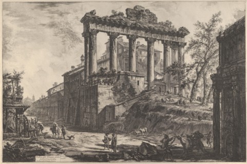 View of the so-called Temple of Concord with the Temple of Saturn..., 1760-78. Creator: Giovanni Battista Piranesi.