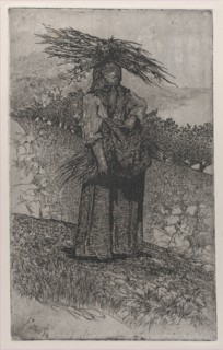 Peasant woman gathering sticks, 1884-1908. Creator: Giovanni Fattori.
