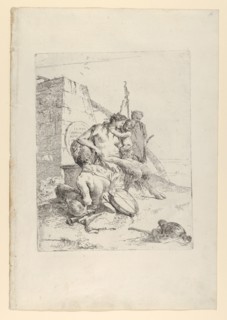 Satyr Family with the Obelisk, from the Scherzi, ca. 1743-50. Creator: Giovanni Battista Tiepolo.