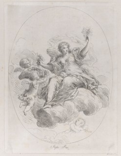 Allegorical figure on a cloud with putti, after Stefano Pozzi, ca. 1745-1802. Creator: Giuseppe Canale.
