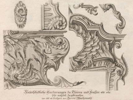 Suggestion for the Decoration of the Lower and Top Right of a Frame, Plate ..., Printed ca. 1750-56. Creator: Jeremias Wachsmuth.
