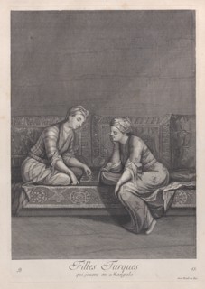 Filles Turques, qui jouent au Mangala, 1714-15. Creator: Unknown.