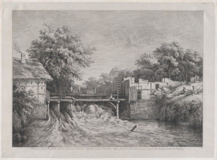 The Watermill, after a painting by Ruisdaël, 1782. Creator: Jean-Jacques de Boissieu.
