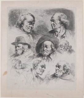Study of Eight Heads, 1795. Creator: Jean-Jacques de Boissieu.