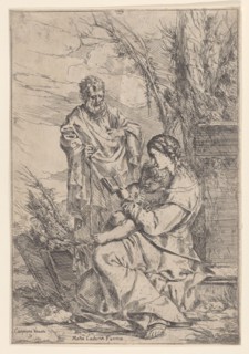 The Holy Family with the Virgin reading a book, 1640-60. Creator: Giulio Carpioni.