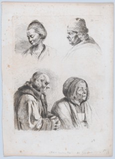 Study of Four Heads, 1770. Creator: Jean-Jacques de Boissieu.