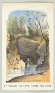 Entrance to Cave from the Lake, from the series, Views in Central Park, New York, Part 2, 1864. Creator: Louis Prang.