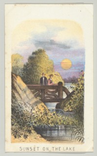 Sunset on the Lake, from the series, Views in Central Park, New York, Part 2, 1864. Creator: Louis Prang.