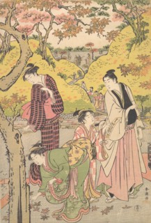 A Young Man, Two Young Women and a Girl at a Picnic Party, ca. 1789. Creator: Katsukawa Shuncho.