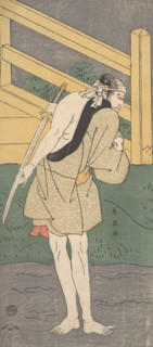 Arashi Ryuzo as a Man Clad only in a Pale Blue Garment, ca. 1796. Creator: Katsukawa Shun'ei.