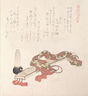 Koto (Japanese Harp) and Sho (Reed Organ), 19th century. Creator: Kubo Shunman.