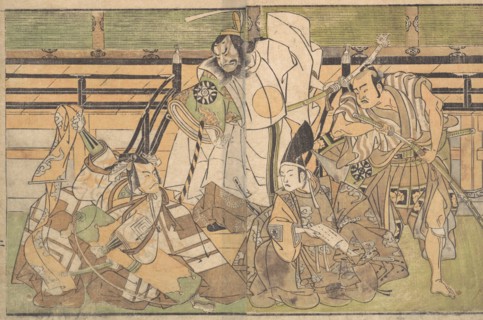 Four Actors in Unidentified Roles, late 18th century. Creator: Shunsho.