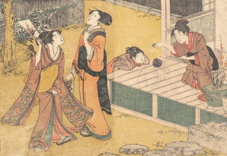New Year's Games, from the printed book Flowers of the Four Seasons (Shiki no hana), 1801. Creator: Kitagawa Utamaro.