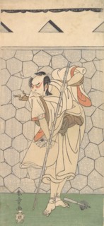 The First Nakamura Nakazo as Warrior Disguised as a Rokubu, 1770 or 1771. Creator: Shunsho.
