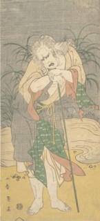 Asao Tamejuro as a Gray-Haired Old Man in Tattered Garments, ca. 1789. Creator: Katsukawa Shun'ei.