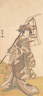 Kabuki Actor Segawa Kikunojo III in a Female Role (Shizuka Gozen) , ca. 1777. Creator: Shunsho.
