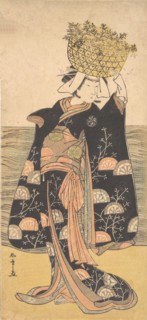 The First Nakamura Nakazo in the Role of the Ghost of Shiragiku, ca. 1778. Creator: Shunsho.