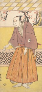 The Actor Onoye Matsusuke I, as a Man Holding a Closed Fan in His Right Hand, ca. 1780. Creator: Katsukawa Shun'ei.