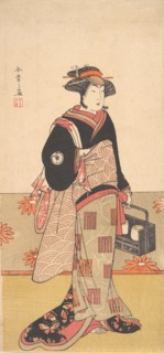 The Actor Iwai Hanshiro IV as a Woman in a Black Kimono, ca. 1780. Creator: Shunsho.