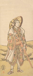 The Third Sawamura Sojuro as a pilgrim to Kannon Shrine, ca. 1784-88. Creator: Katsukawa Shunko.