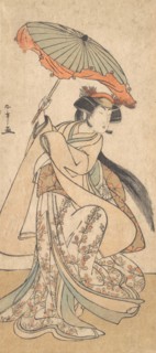 The Third Segawa Kikunojo as a Woman Dancing in a Shosa Act, ca. 1785? Creator: Shunsho.