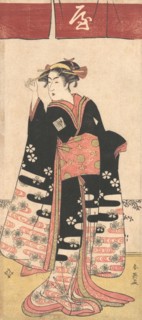 The Actor Ichikawa Monosuke II in an Unidentified Female Role, ca. 1789. Creator: Katsukawa Shun'ei.