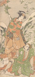 Kabuki Actors Arashi Ryuzo II and Segawa Kikunojo III , ca. 1790. Creator: Katsukawa Shunko.
