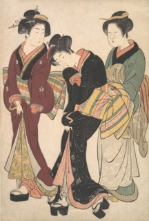 Two Geishas and a Maid, ca. 1790. Creator: Kitao Shigemasa.
