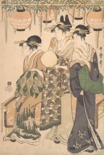 Courtesans Beneath a Wisteria Arbor..., ca. 1795. Creator: Kitagawa Utamaro.