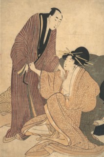 Parting of Lovers: Courtesan and Her Lover, ca. 1800. Creator: Kitagawa Utamaro.