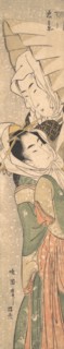 Girl and Lover in Snow, early 19th century. Creator: Koikawa Harumasa.