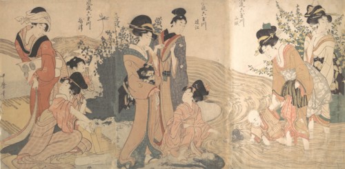 Women and Children on the Banks of a Stream, late 18th-early 19th century. Creator: Kitagawa Utamaro.